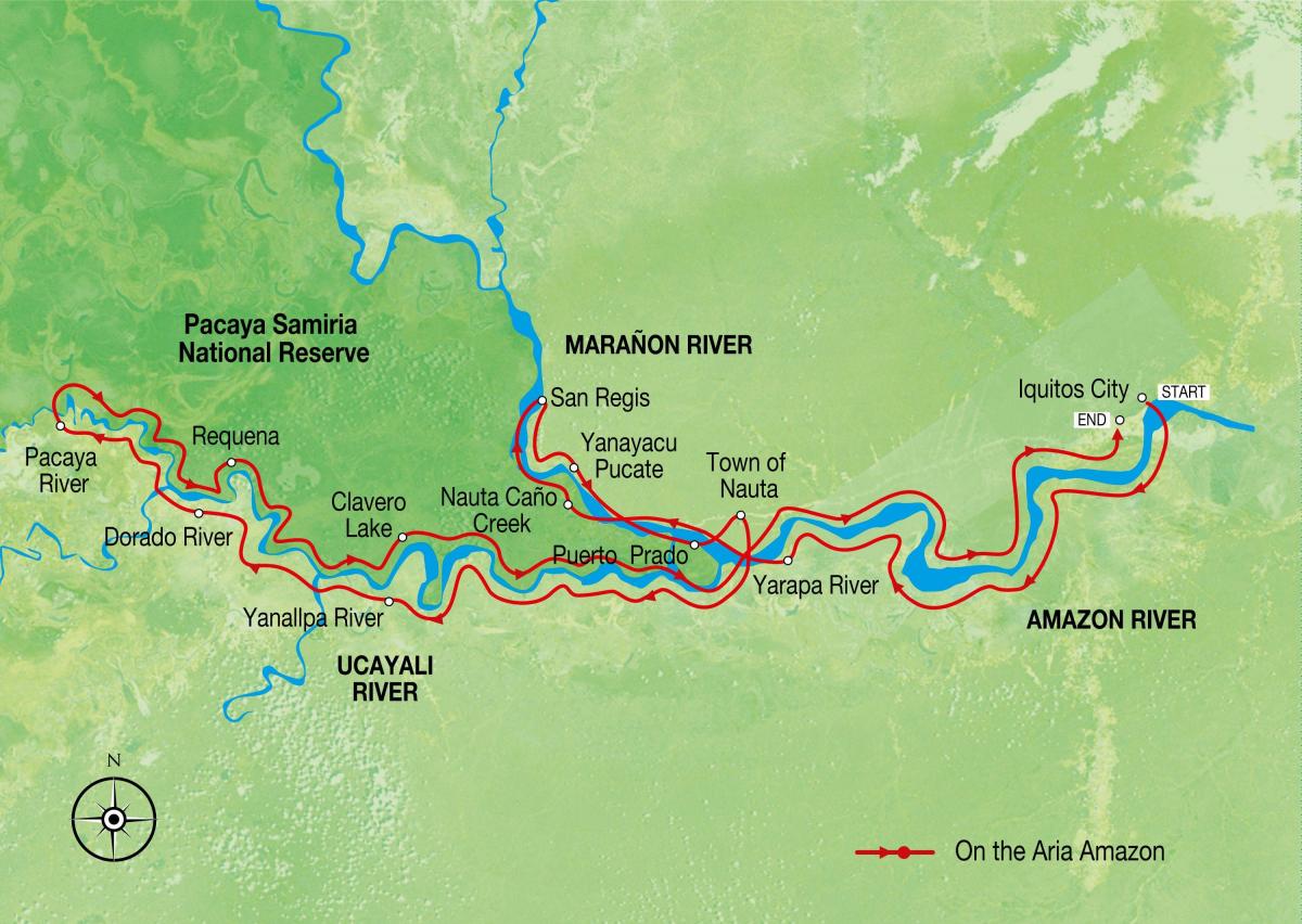zemljevid amazon reke Peru