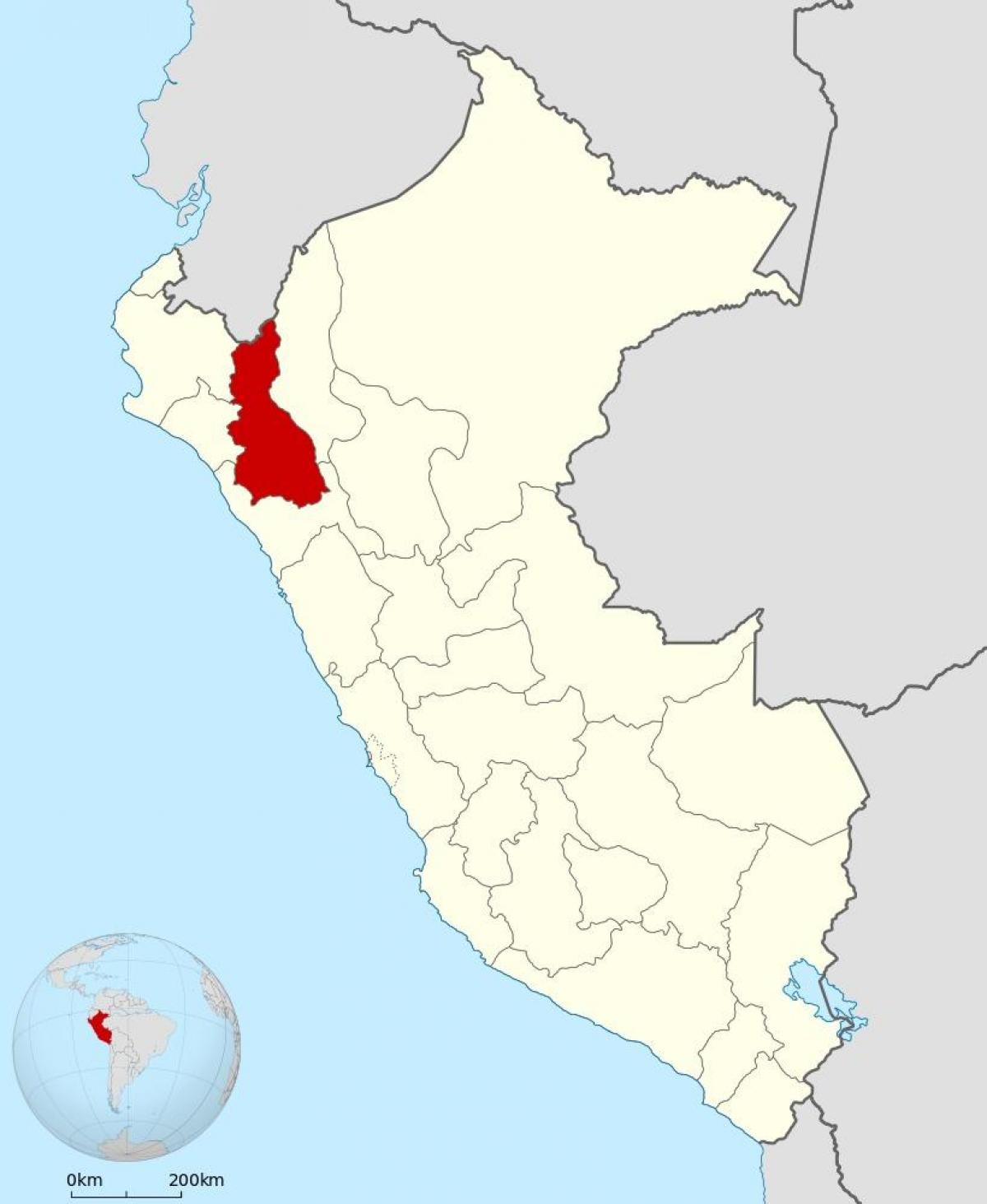 zemljevid cajamarca Peru
