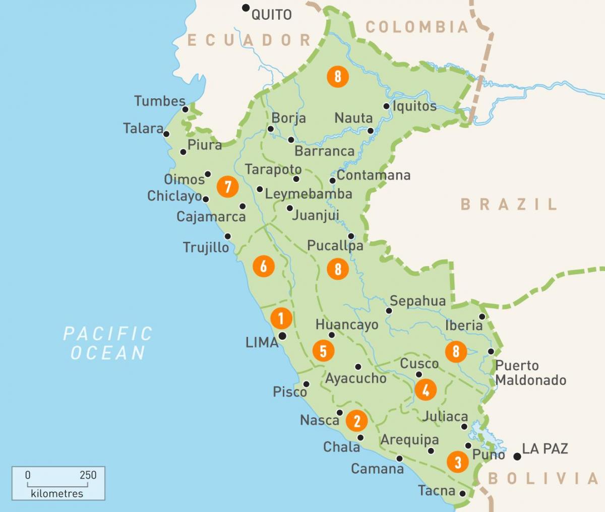 Peru provincah zemljevid