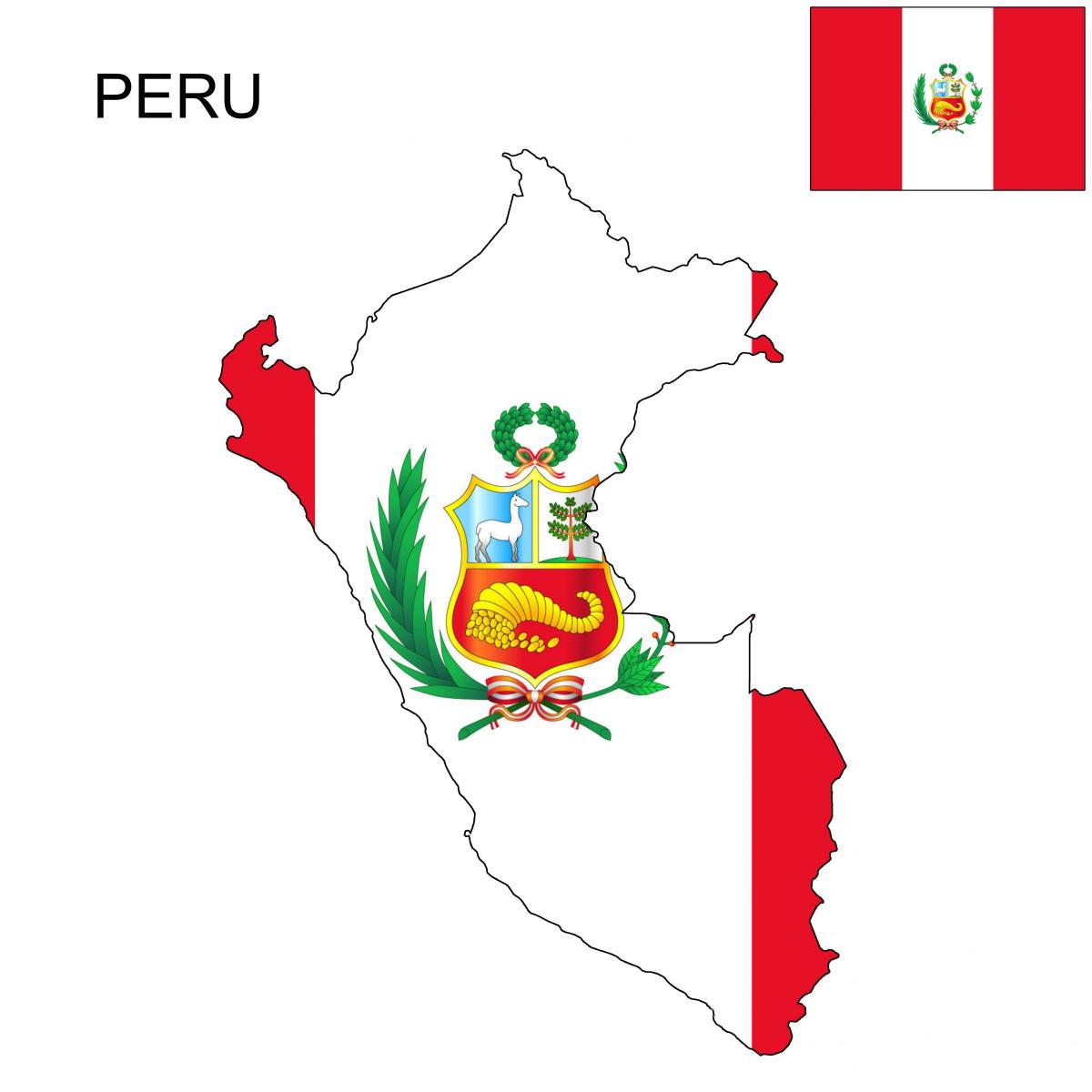 zemljevid Peru zastavo