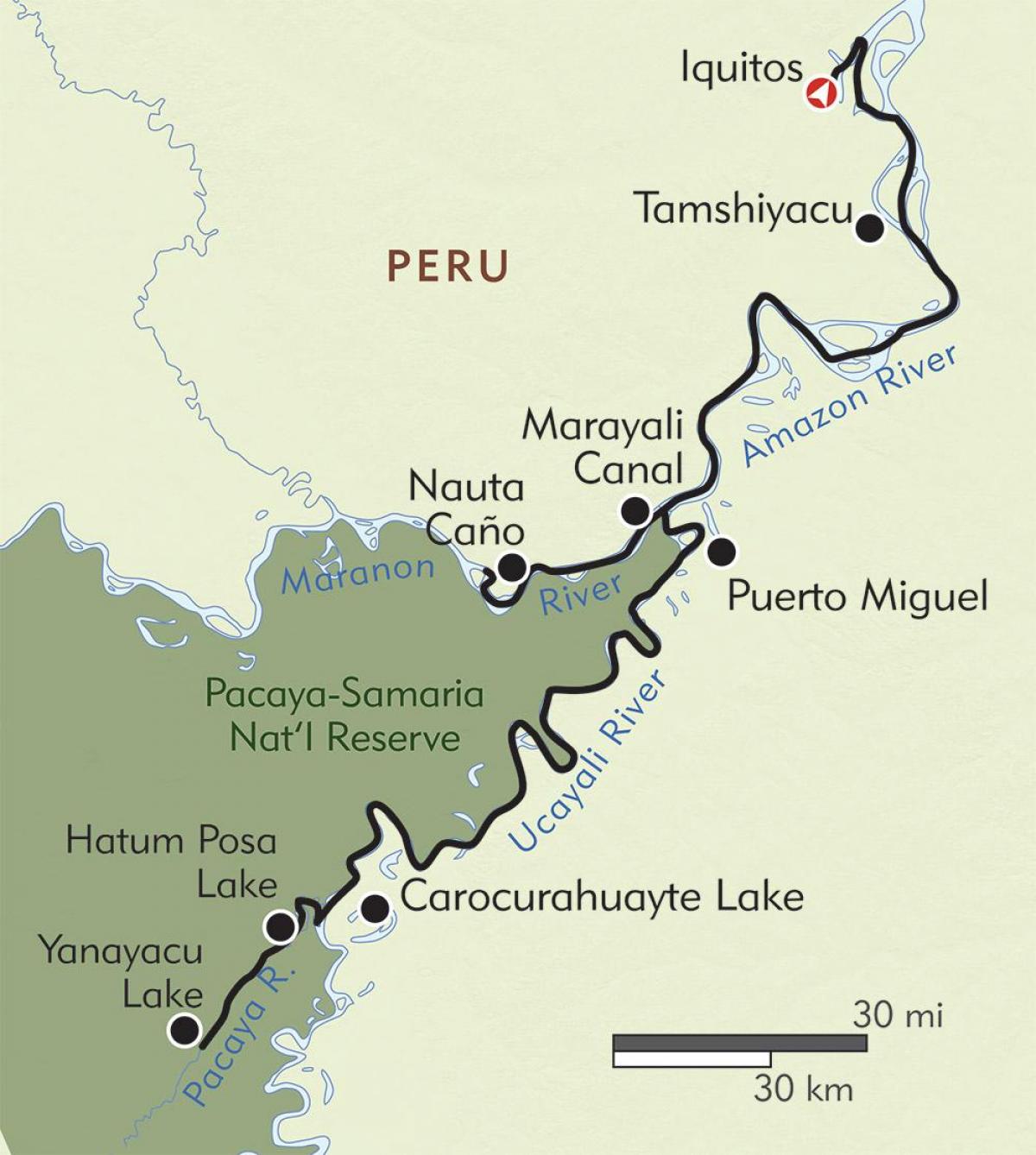 amazon Peru zemljevid