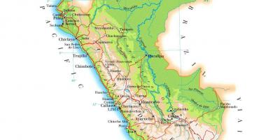 Zemljevid fizični zemljevid Peru