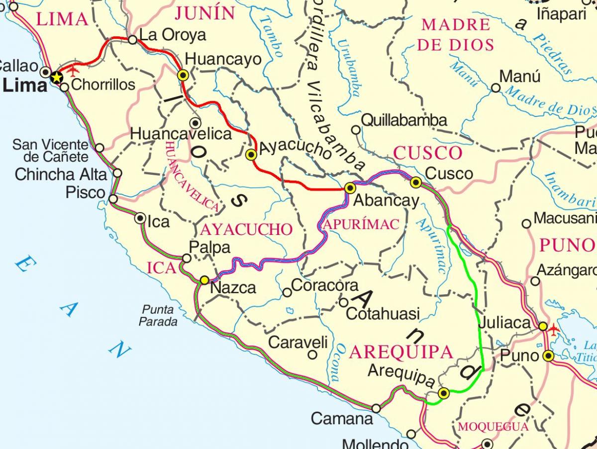 zemljevid cusco Peru