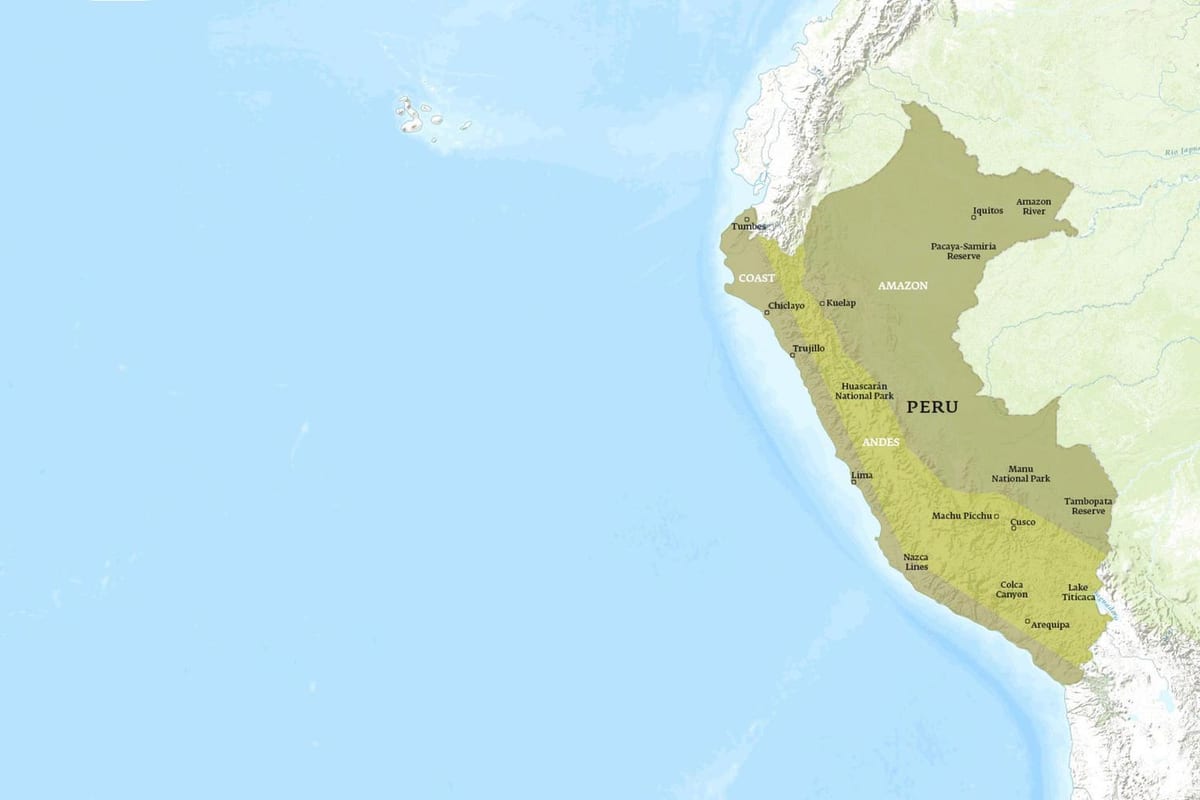 zemljevid kuelap Peru 