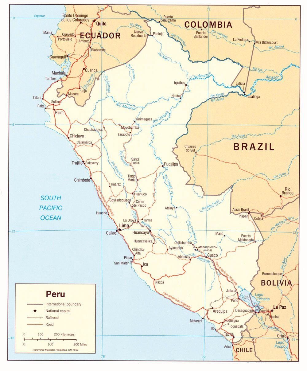 zemljevid Peru članice