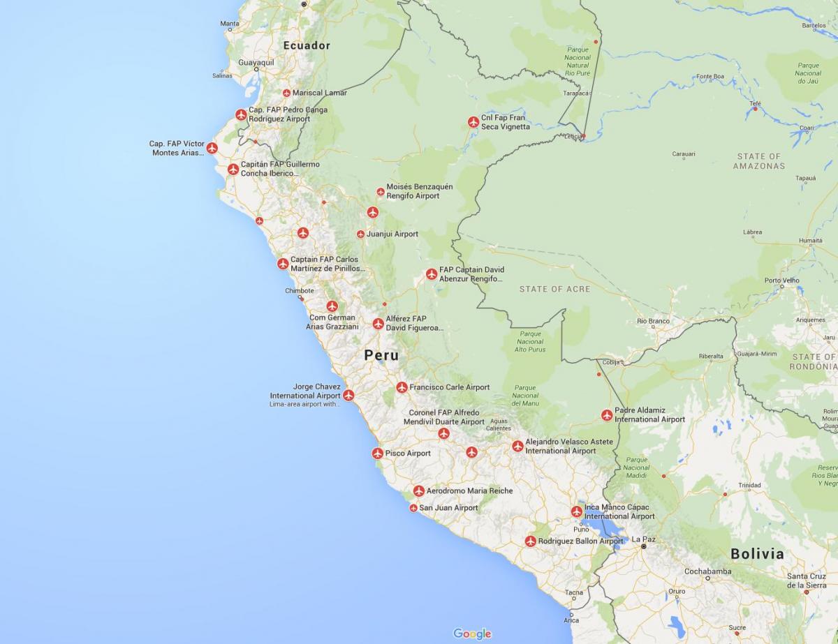 letališča v Peruju zemljevid