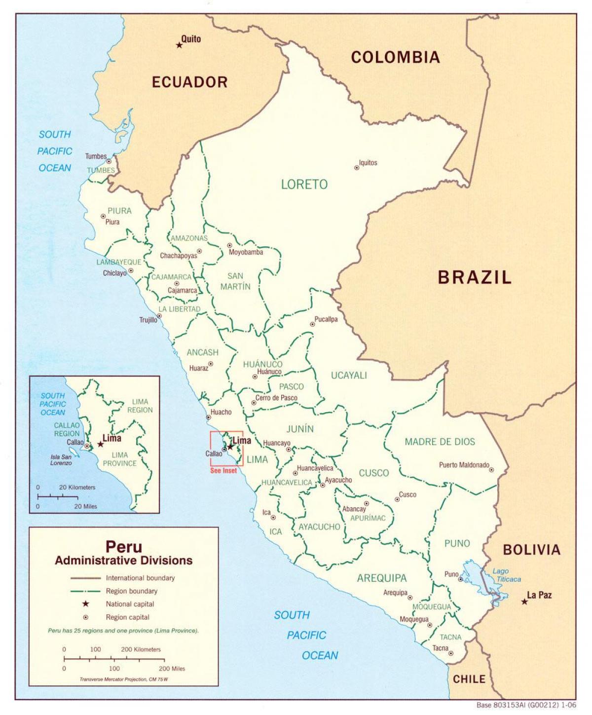 zemljevid, ki prikazuje Peru