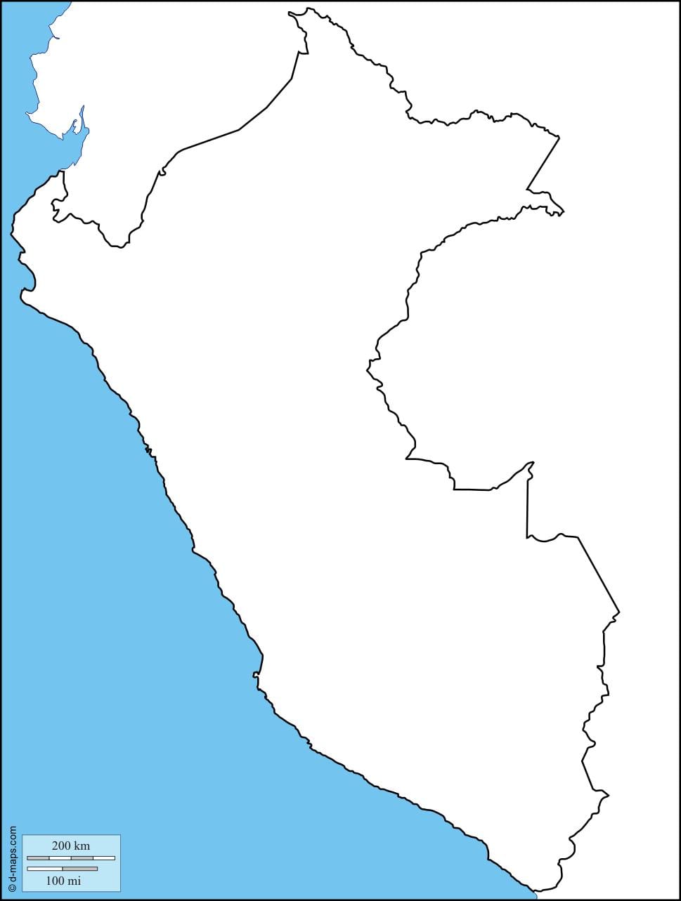 zemljevid prazen zemljevid Peru