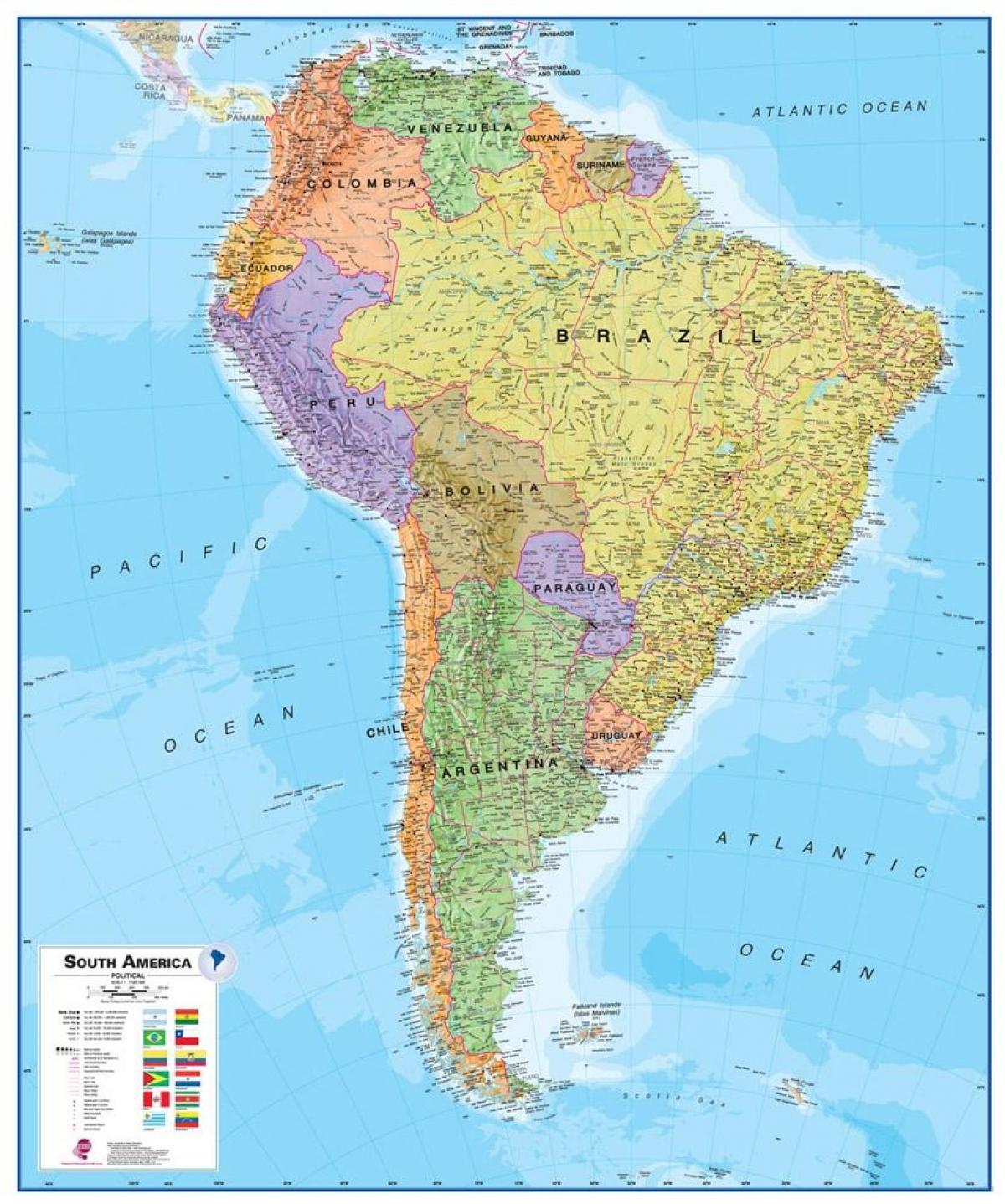 zemljevid Peru južna amerika