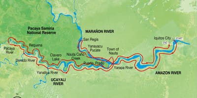 Zemljevid amazon reke Peru