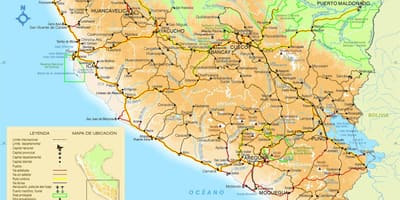 Zemljevid južni Peru