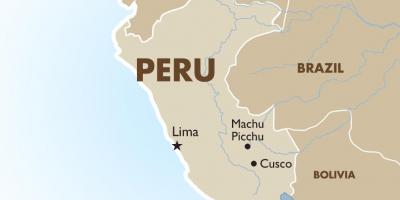 Zemljevid Peru in okoliških državah