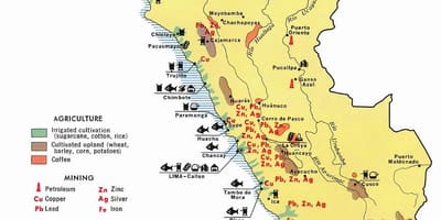 Zemljevid Peru kmetijstvo