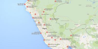Letališča v Peruju zemljevid
