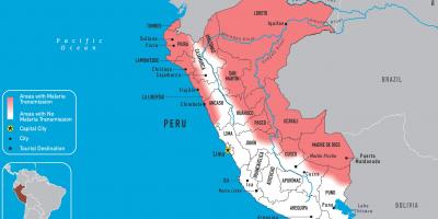 Zemljevid Peru malarija