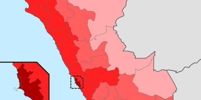 Peru gostota prebivalstva zemljevid